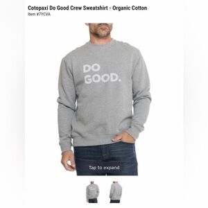 NWT Cotopaxi Do Good Crew Sweatshirt - Organic Cotton Mens Small